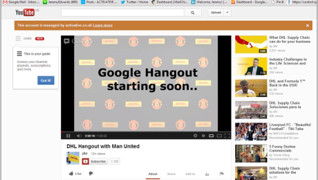 DHL Man Utd Google+ Hang-out For Training Kit Launch