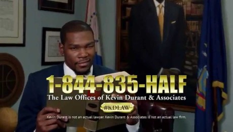 Kevin Durant’s Lawyer Spoof Acts For Sprint Both On-Court & In-Court