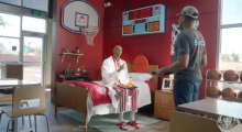 Reggie Miller & Honey Butter Chicken Biscuit Front Wendy’s NCAA March Madness Activation