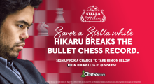 Stella Artois Hosts Grandmaster Nakamura’s Twitch-Streamed ‘Bullet Chess Speed Run’