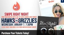 Tinder Sponsors Atlanta Hawks ‘Swipe Right Night’