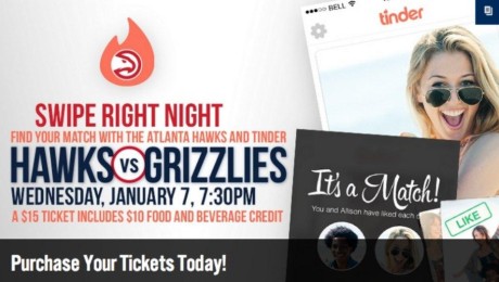 Tinder Sponsors Atlanta Hawks ‘Swipe Right Night’