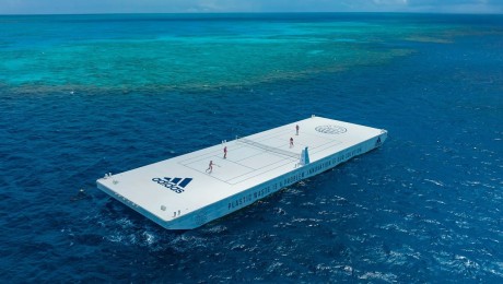 Adidas & Parley For Oceans Leverage AO & Launch Tennis Range Via Great Barrier Reef Floating Court