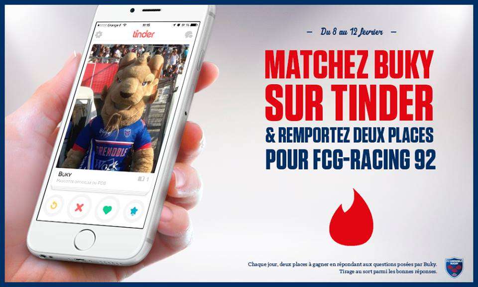 FC Grenoble Rugby Runs Mascot-Led Valentine’s Tinder Ticket Competition