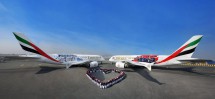 Emirates Runway Stunt Shares The Love For Real Madrid v Paris Saint-Germain On Valentine's Day